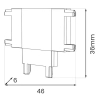 Potrójny łącznik szynowy magnetyczny T Slim Magnetic ML2219 czarny