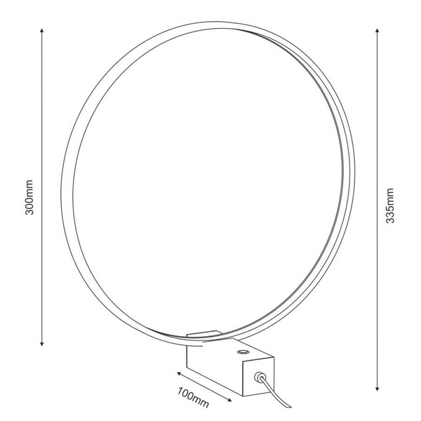 Metalowa lampka stołowa Agaro 2001 Shilo LED 9W 4000K ring pierścień czarny