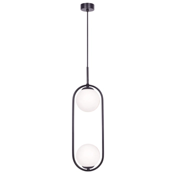 Wisząca lampa kulista Parva K-5101 Kaja szklana biała czarna