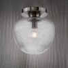 Szklana lampa sufitowa do jadalni Abrielle ABR5208 ryflowany nikiel
