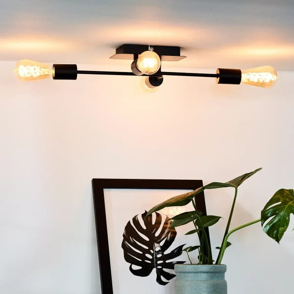 Metalowa lampa sufitowa Lester 21118/04/30 Lucide loftowa czarna