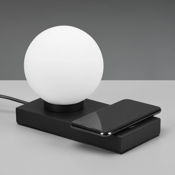 Lampka stołowa z ładowarką Chloe R59080132 RL Light bańka czarna biała