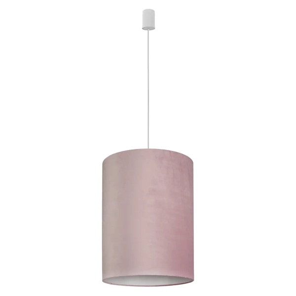 Tkaninowa lampa wisząca BARREL 8444 nad stół tuba różowa