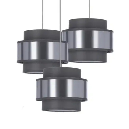 Lampa wisząca nad wyspę HARE 33-18496 abażurki chrom szare srebrne