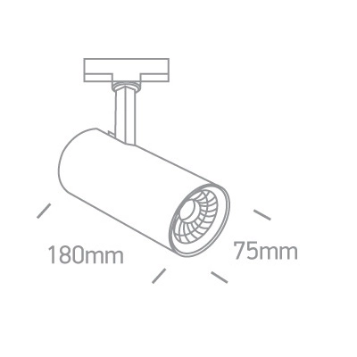 Sufitowa lampa trzyfazowa CELI MYL.00089 LED 20W 3000K tuba czarny