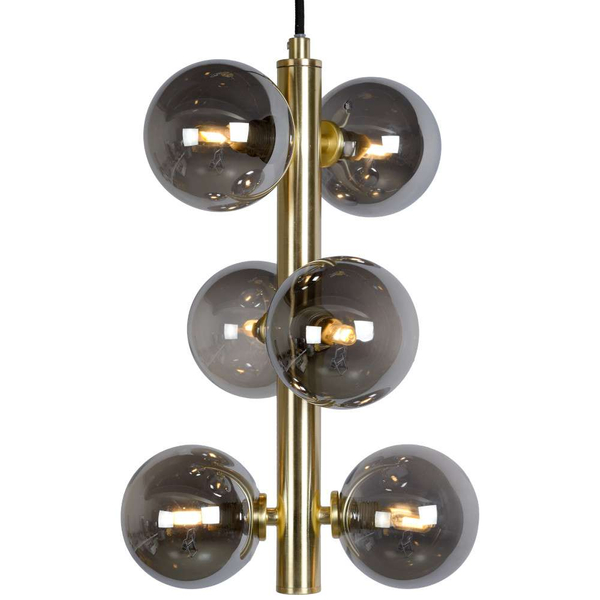 LAMPA wisząca TYCHO 45474/06/02 Lucide loftowa OPRAWA szklane kule zwis przydymiony mosiądz