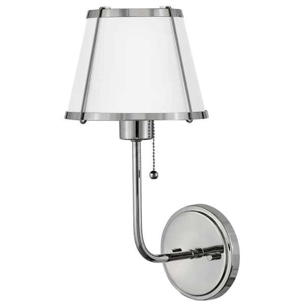 Ścienna lampa do salonu Clarke HK-CLARKE1-PN-WH nikiel biały