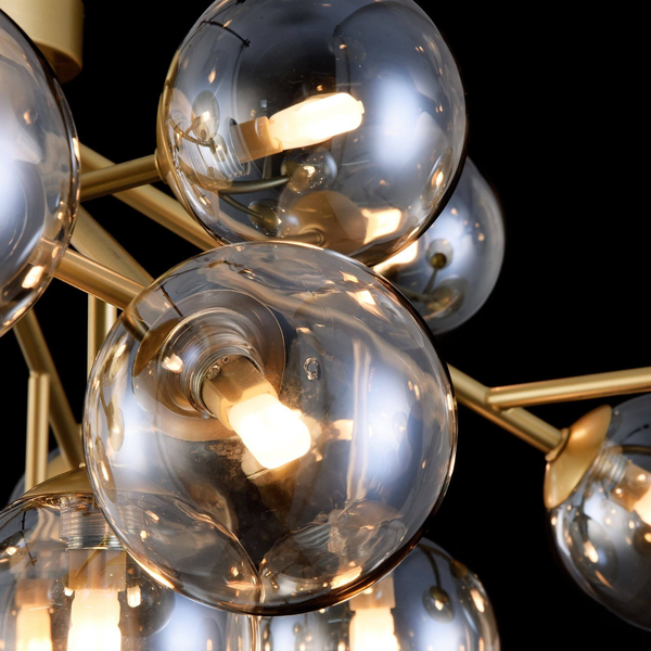 Modernistyczna LAMPA sufitowa DALLAS MOD545PL-20G Maytoni plafoniera OPRAWA szklana molekuły plafon bursztynowe złote