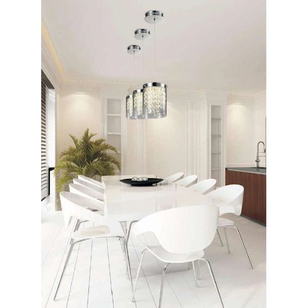 LAMPA wisząca CANTOS LP-1114/1P Light Prestige szklana OPRAWA zwis LED 6W 4000K kryształki crystal przezroczyste