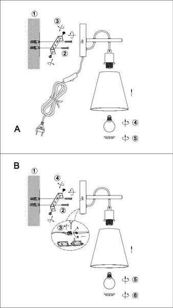 LAMPA ścienna ANDREUS 207500179 Trio klasyczna OPRAWA kinkiet czarny