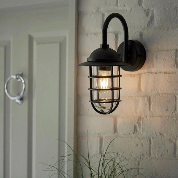 Elewacyjna lampa do ogrodu Port 96907 IP44 czarny przezroczysty