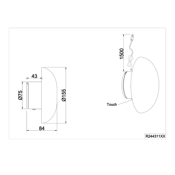 Ścienna lampa okrągła DAVEY R24431140 LED 1,5W 3000K morelowy