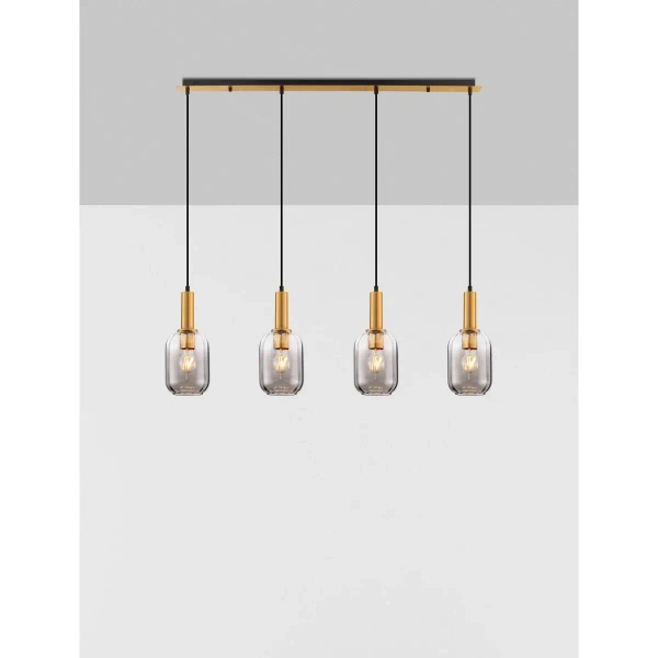 Glamour zwisająca lampa QUERISA LE45217 do salonu złota