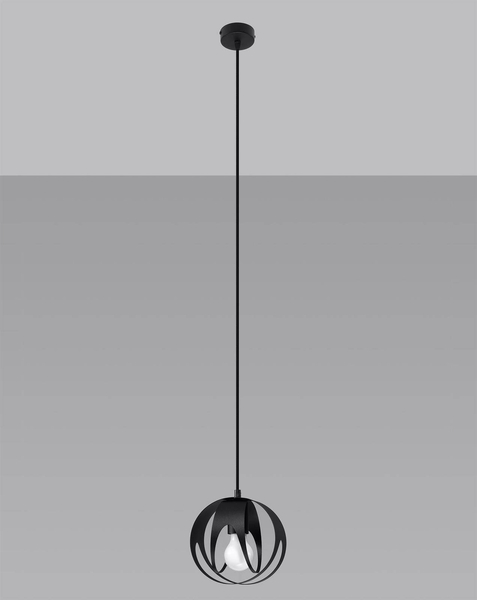 Salonowa lampa wisząca SL.1087 metalowa kula druciana czarna