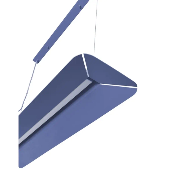 Podłużna lampa wisząca YOTTSU YOC699P04 metalowa niebieska LED 24W 4000K nad stół do jadalni