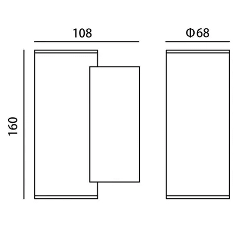 Lampa elewacyjna metalowa Lenta OWL-2026A-2-GU10 Italux IP54 czarny