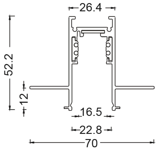Magnetyczna szyna Magneto Abigali LWQ-1M-TRIM do salonu czarna