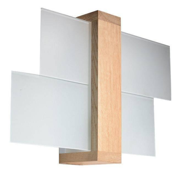 Kinkiet skandynawski FENIKS SL.0077 Sollux drewniana lampa biała