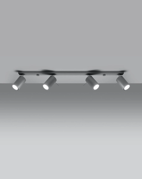 Spot LAMPA sufitowa Ring SL.0453 Sollux metalowa OPRAWA reflektorowa LISTWA regulowane tuby szare