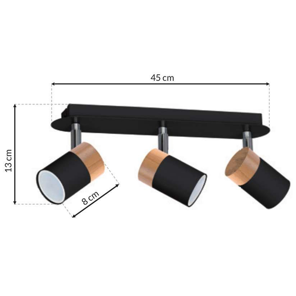 Regulowana LAMPA sufitowa JOKER MLP6304 Milagro metalowa OPRAWA reflektorki plafon industrialny tuby czarne