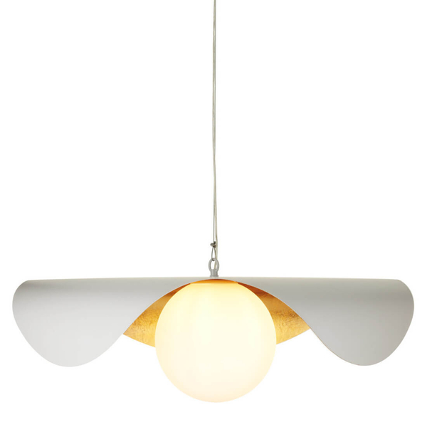 Szklana lampa wisząca ENZO ST-F22020601-D40 white kula biały złoty