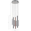 LAMPA wisząca REYNA MD17077-7A Italux OPRAWA metalowa LED 28W 3000K kaskada ORGANIC sople tuby miedziana czarna