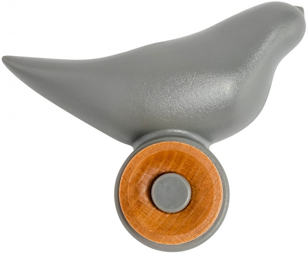 Wieszak dekoracyjny Bird BIRD.GREY ptak szary drewniany