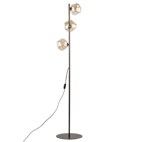 Stojąca lampa do sypialni Lava Brown 16150 szklane klosze brązowy