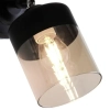 Szklana lampa ścienna tuba PORTO CL19020-1W-BL regulacja czarny bursztynowy