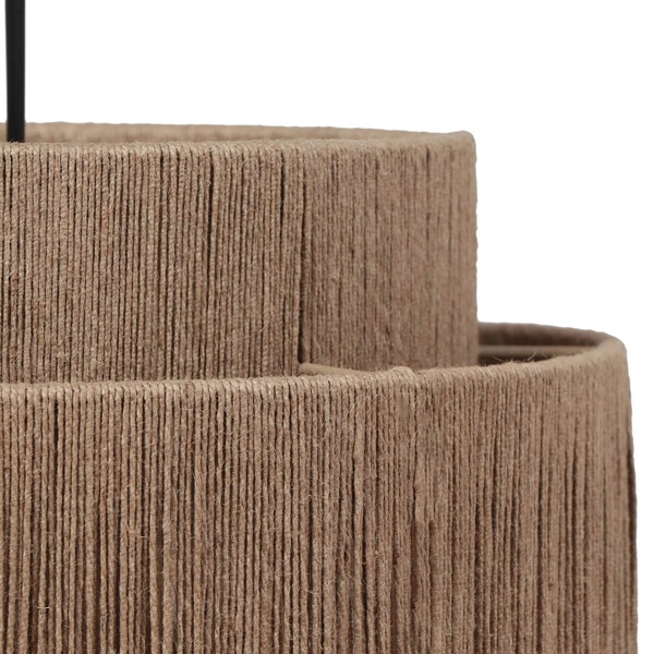 Wisząca lampa boho SMILLA 366800136 nad wyspę juta boho beżowa czarna