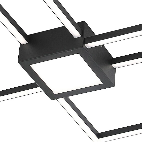 Nowoczesny plafon Thabita 6868 LED 38W 4000K squares salonowy czarny