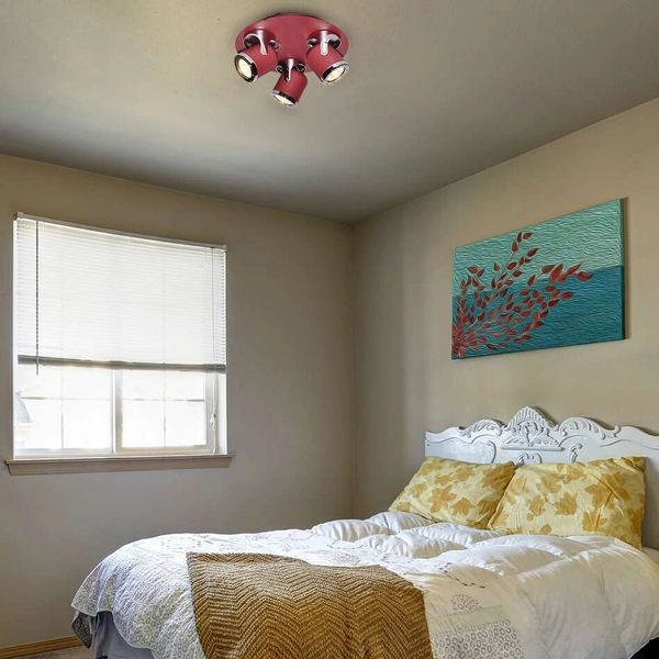 LAMPA sufitowa APRIL 5039 Rabalux regulowana OPRAWA metalowa reflektorki czerwone