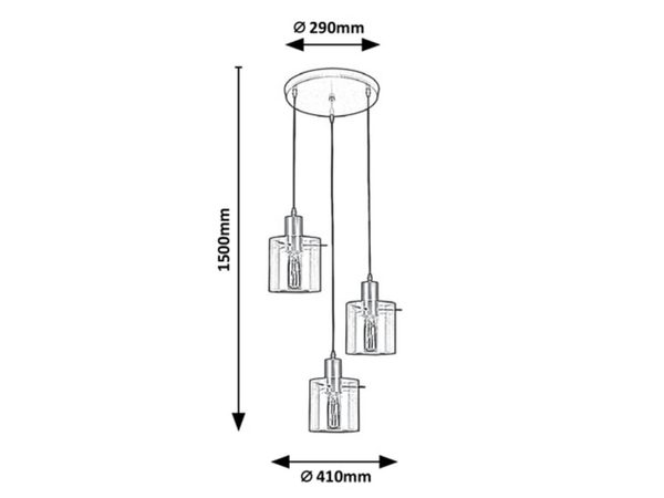 LAMPA wisząca DONATI 5223 Rabalux szklana OPRAWA zwis kaskada przydymiony złoty