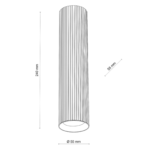 Nowoczesna sufitowa lampa Tube 11029 tuba żebrowana brązowy