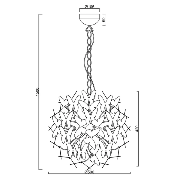 Wisząca lampa dekoracyjna Butterfly R30214017 RL Light motyle multikolor