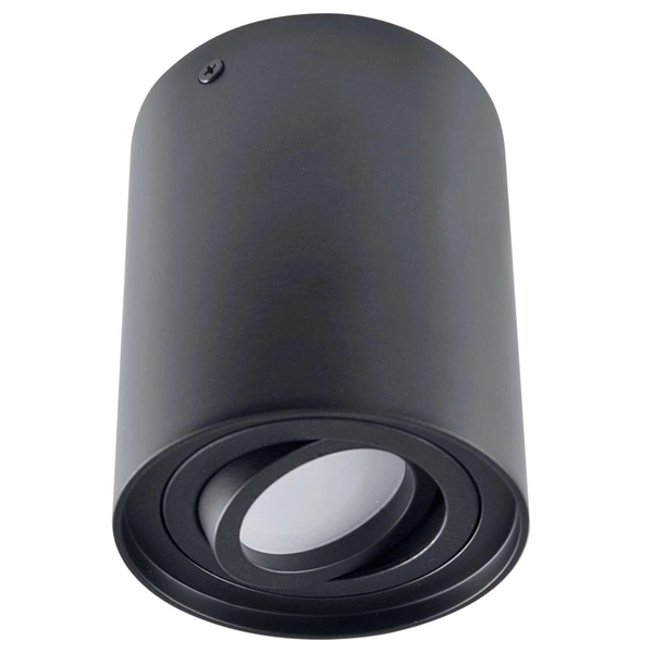 Sufitowa LAMPA natynkowa HADAR 313102 Polux metalowa OPRAWA spot okrągła tuba plafon czarny