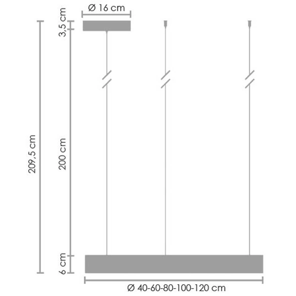 Okrągła lampa wisząca Circle ST-8848-120 black Step LED 124W 3000K ring czarny
