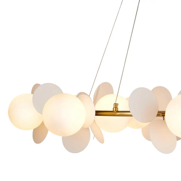 Żyrandol glamour CHIC ST-DL-2969 pierścień do salonu biały złoty