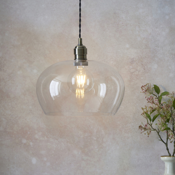 Wisząca lampa nad stół L&-1100948 Light& kopuła szklana mosiądz