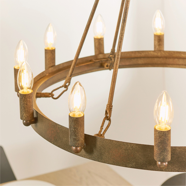 Lampa wisząca Chevalier 61026 Endon metal świecznikowa vintage brązowa