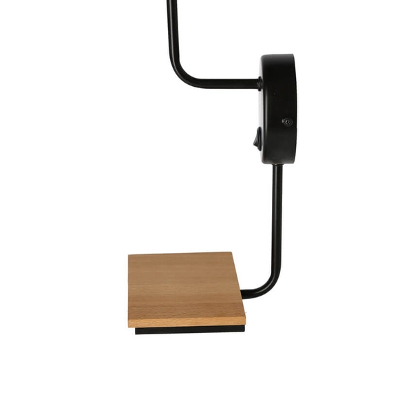 Abażurowa lampa ścienna Keto czarny kinkiet z włącznikiem