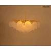 Szklana wisząca lampa SUONO złota biała MSE1501100567 6xE14 glamour
