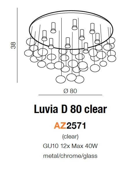 Sufitowa lampa kryształowa Luvia plafon crystals do salonu