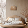 Kopułowa lampa wisząca Kanso LP-2025/1P 50 cm drewniana japandi brązowa