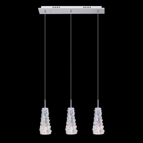 Potrójna lampa wisząca Viviera MDM1603/3 nad stół szklane chrom białe