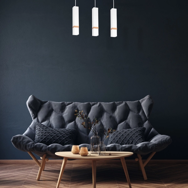 LAMPA wisząca VIDAR MLP5409 Milagro prostokatna OPRAWA metalowy ZWIS skandynawski na listwie biały