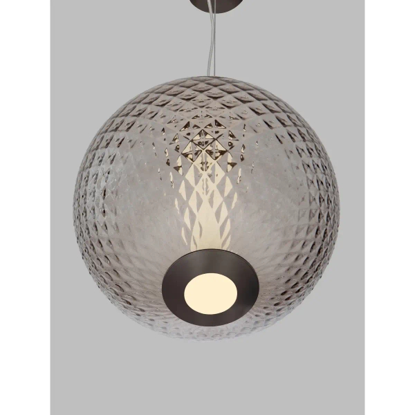 Wisząca lampa do sypialni CORVELA LE45174 LED 20W 3000K kula brązowa szara