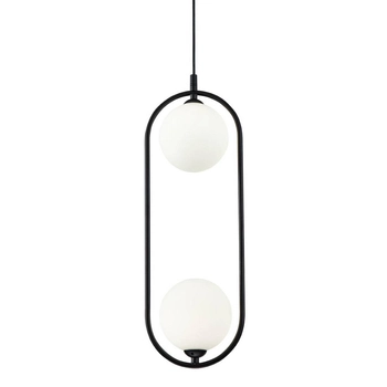 Modernistyczna LAMPA wisząca RING MOD013PL-02B Maytoni metalowa OPRAWA szklane kule balls zwis czarny