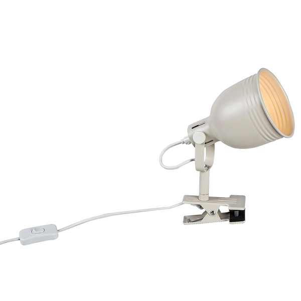 Beżowa lampka biurkowa Flint 3093 regulowana lampa na klips do biura