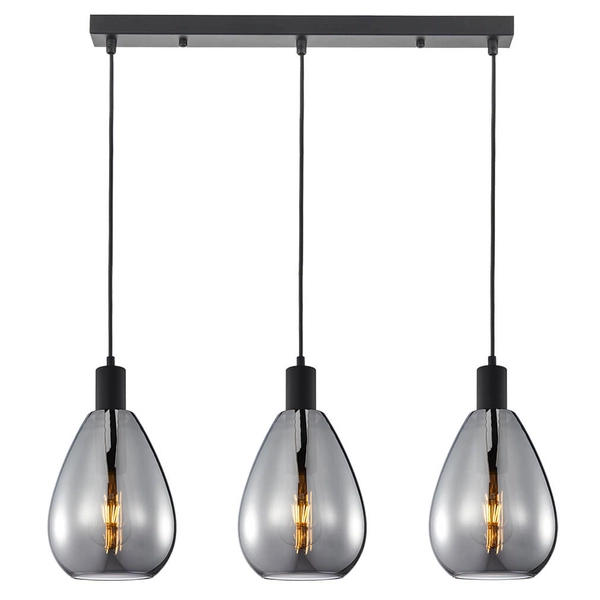 Wisząca lampa na belce Zulo PND-27812-3-BK-SG Italux do jadalni czarna
